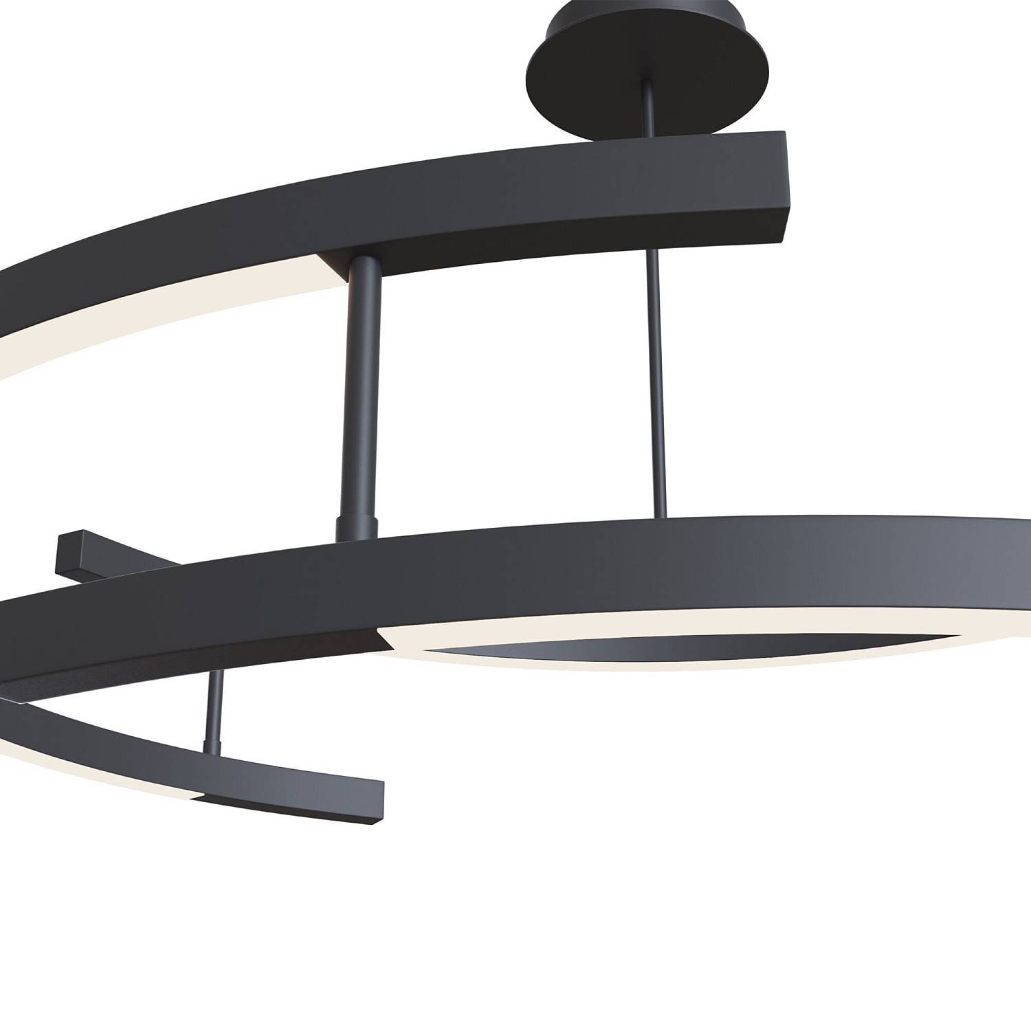 Lampadario A Sospensione Moderno Line Alluminio Nero 3 Luci Led 52W MOD054PL-L52B4K