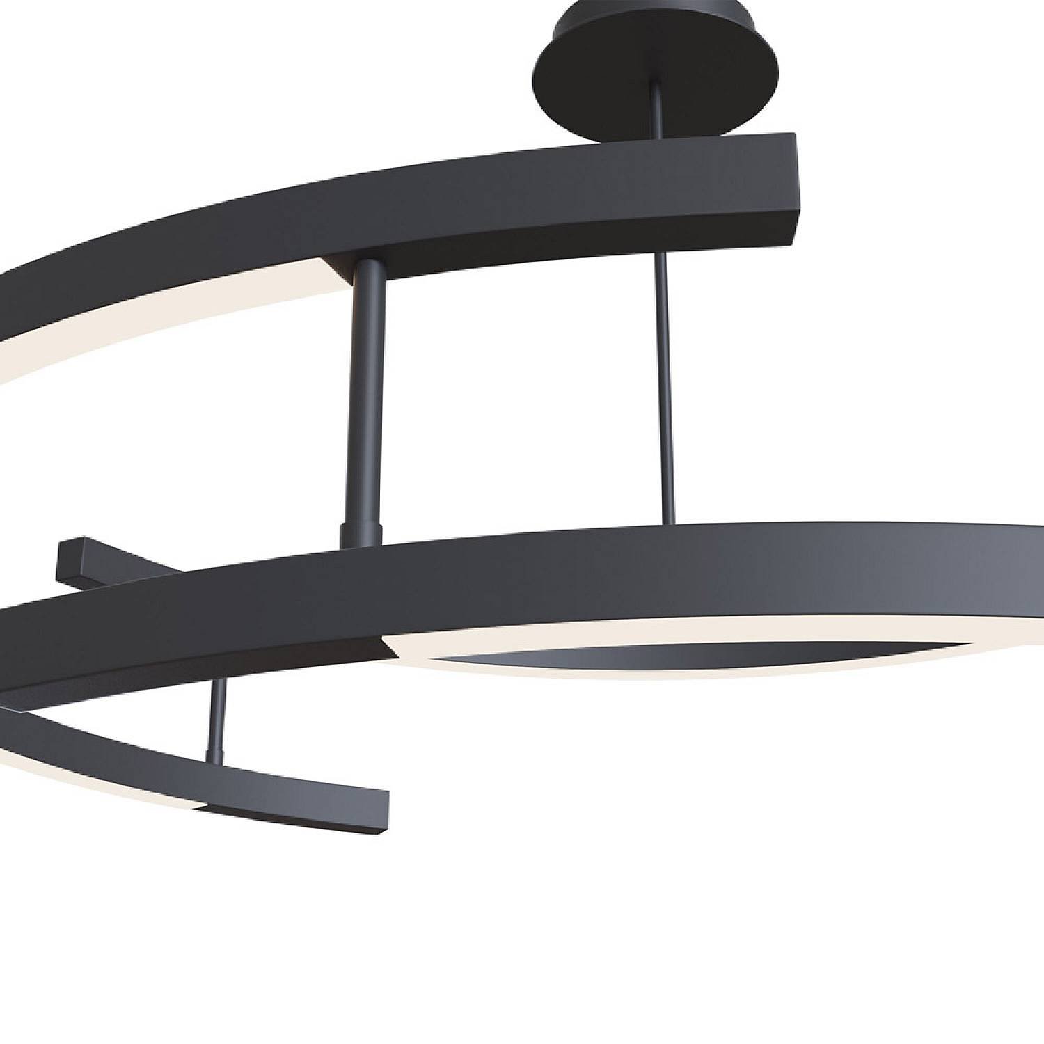 Lampadario A Sospensione Moderno Line Alluminio Nero 3 Luci Led 52W MOD054PL-L52B4K