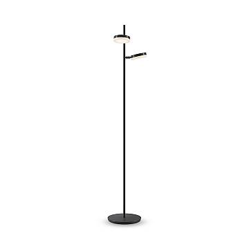 Maytoni Lampada da terra moderna Fad 1 luce LED integrato nero metallo diffusore acrilico