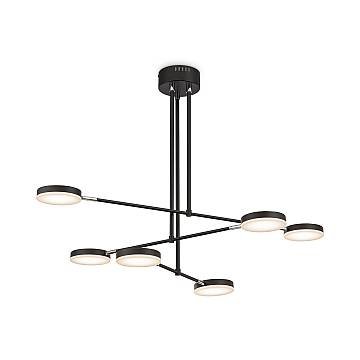 Maytoni Lampadario moderno Fad 6 luci LED integrato nero metallo acrilico