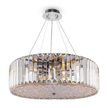 Maytoni Lampadario contemporaneo Recinto 8 luci E27 cromo metallo cristallo