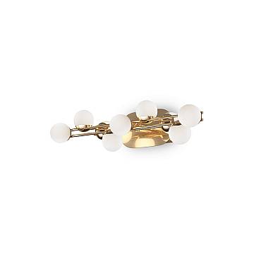 Applique Contemporanea Tessera Metallo Oro Vetro Bianco Opale 13W 3000K