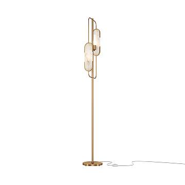 Maytoni Lampada da terra contemporanea Marmo 2 luci E14 oro metallo pietra bianca Maytoni Lampada da terra contemporanea Marmo 2 luci E14 oro metallo pietra bianca