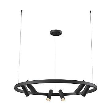 Maytoni Lampadario Moderno Satellite 6 luci LED integrato nero metallo