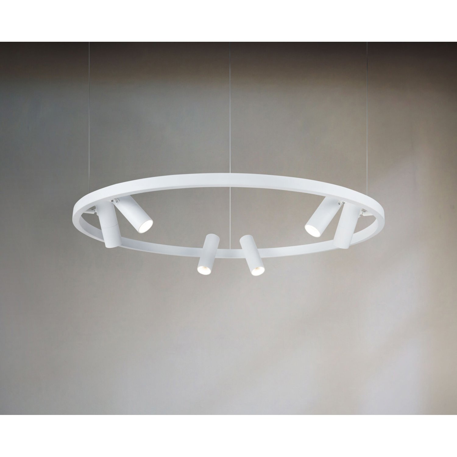 Lampadario A Sospensione Moderno Satellite Metallo Bianco Acrilico Luce Led 42W MOD102PL-L42W