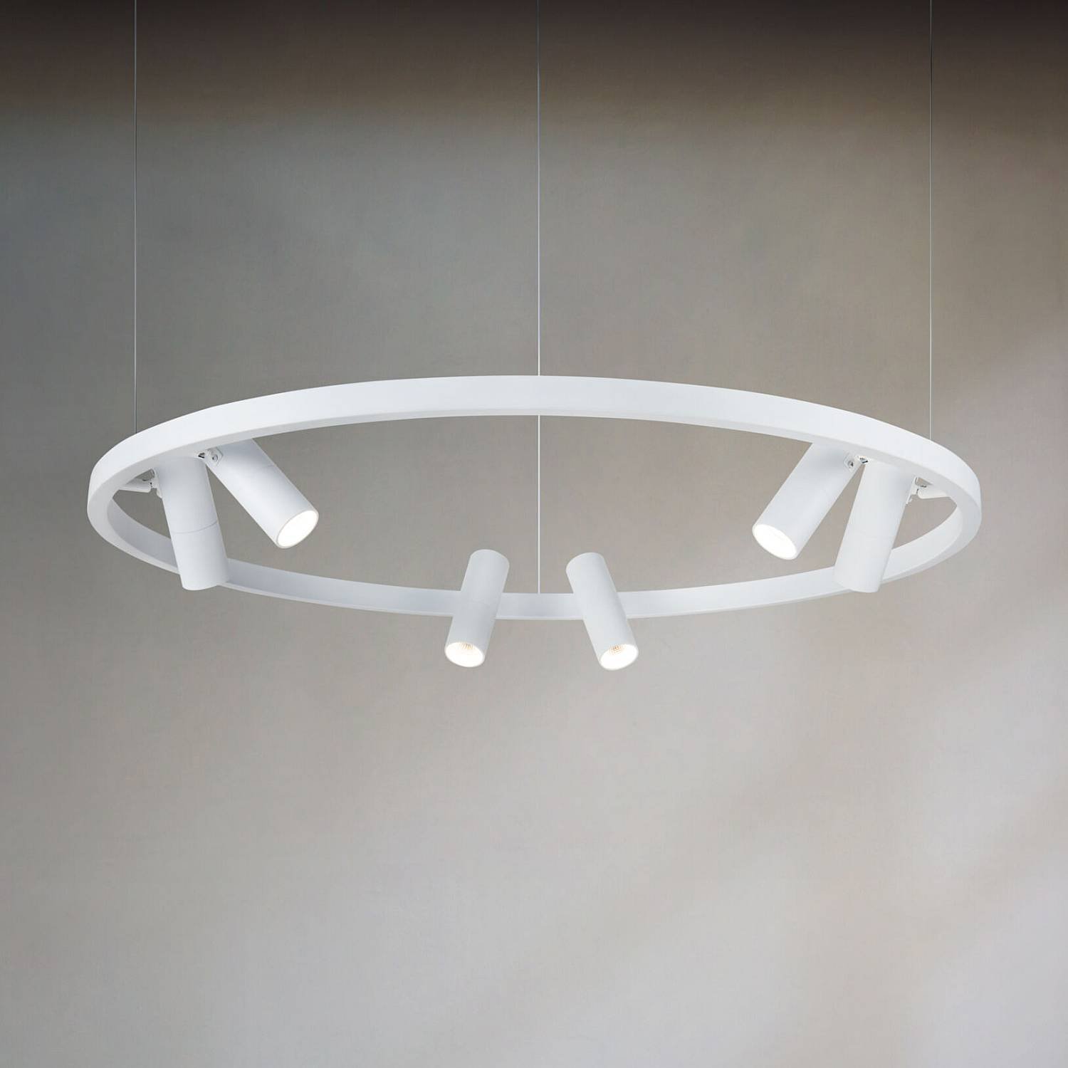 Lampadario A Sospensione Moderno Satellite Metallo Bianco Acrilico Luce Led 42W MOD102PL-L42W