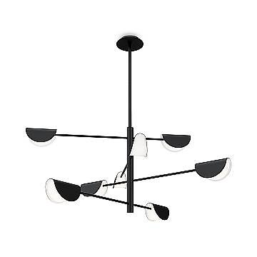 Maytoni Lampadario moderno Mollis 8 luci G9 nero metallo diffusore acrilico
