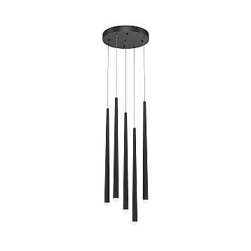 Maytoni Lampadario moderno Cascade 5 luci LED integrato nero alluminio Maytoni Lampadario moderno Cascade 5 luci LED integrato nero alluminio