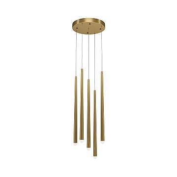 Maytoni Lampadario moderno Cascade 5 luci LED integrato ottone alluminio