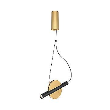 Maytoni Sospensione contemporanea Enigma 1 luce LED integrato ottone metallo diffusore ottone e nero