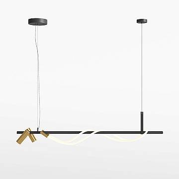 Maytoni Lampadario moderno Tau 1 luce LED integrato nero alluminio