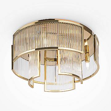 Maytoni Plafoniera moderna Frame 6 luci E14 oro metallo vetro Maytoni Plafoniera moderna Frame 6 luci E14 oro metallo vetro