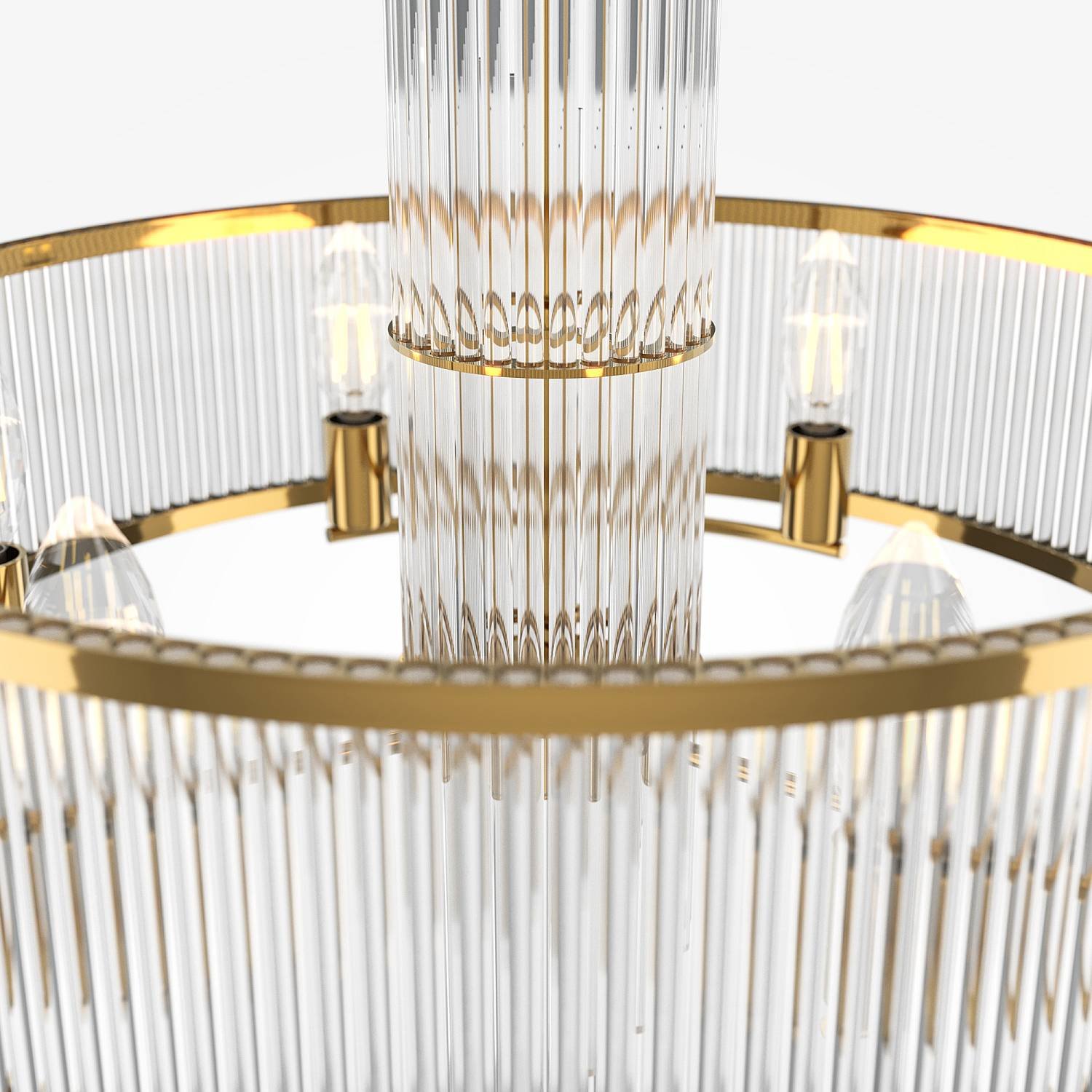 Lampadario A Sospensione Moderno Frame 6 Luci E14 60W Metallo Oro Ip20 MOD174PL-06G