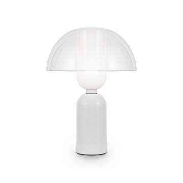 Maytoni Lampada da tavolo moderna Memory 1 luce E14 bianco metallo vetro