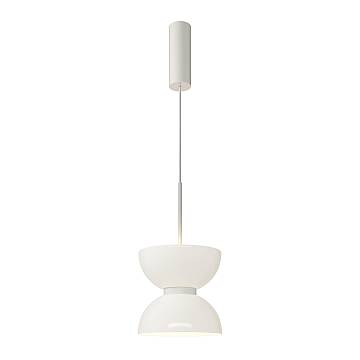 Maytoni Lampadario moderno Kyoto 1 luce LED integrato bianco metallo vetro