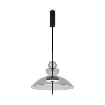 Maytoni Lampadario moderno Bangkok 1 luce LED integrato nero metallo vetro
