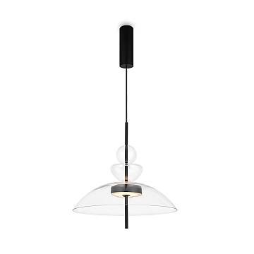 Maytoni Lampadario moderno Bangkok 1 luce LED integrato nero metallo trasparente vetro