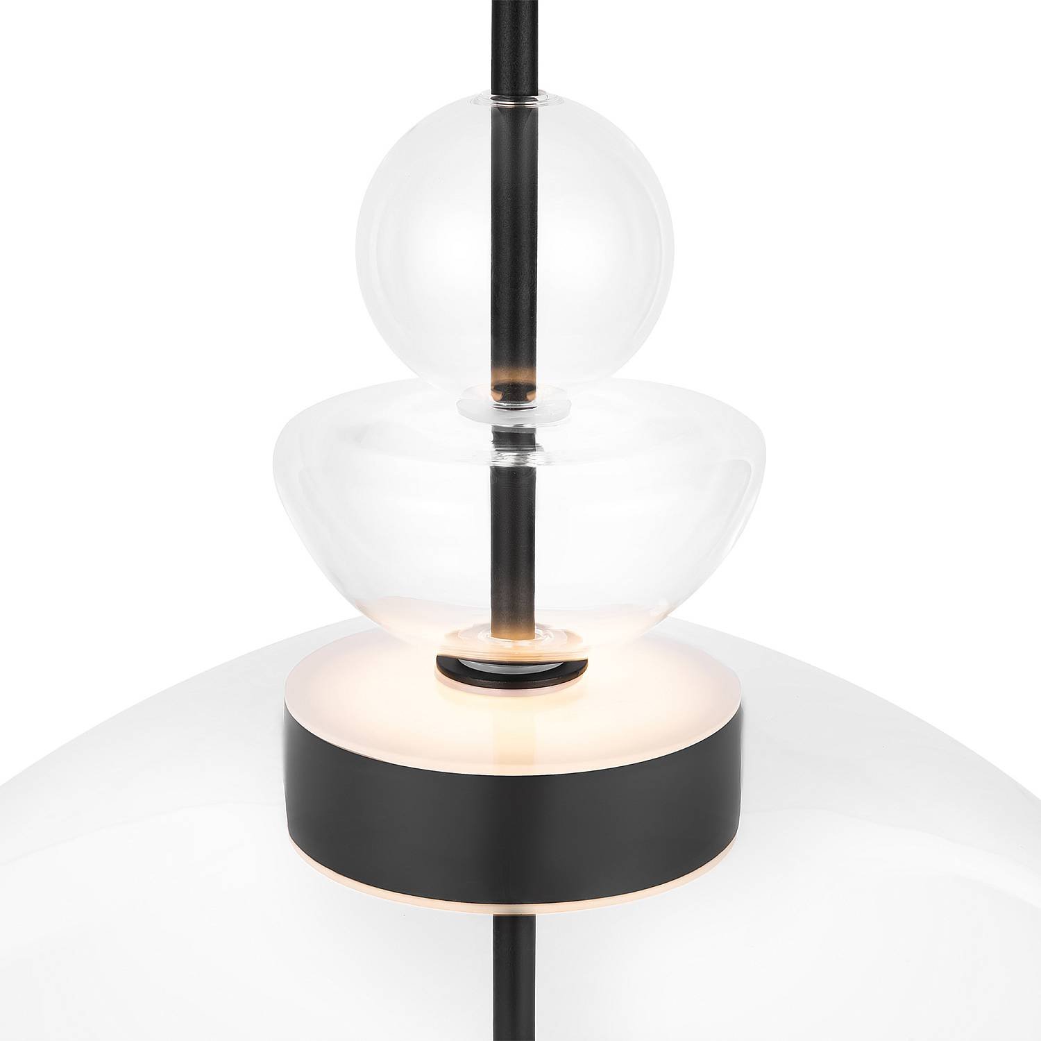 Lampadario Moderno Bangkok Metallo Nero Trasparente Led 12W Ip20 3000K D40 MOD185PL-L6B3K3