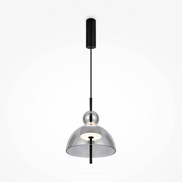 Maytoni Lampadario moderno Bangkok 1 luce LED integrato nero metallo vetro