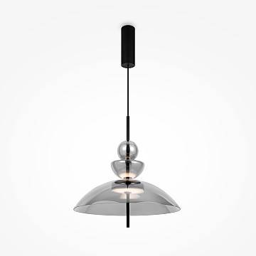 Maytoni Lampadario moderno Bangkok 1 luce LED integrato nero metallo vetro