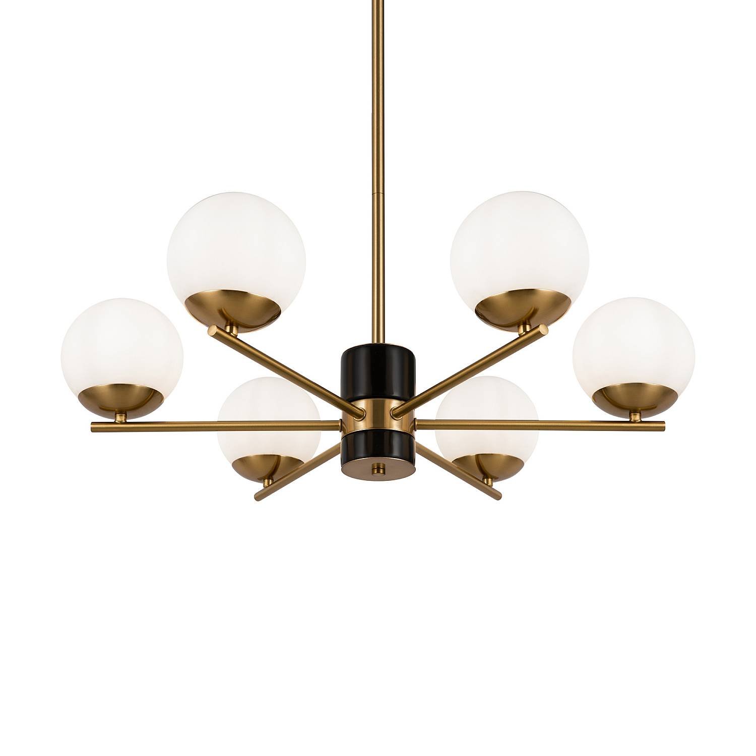 Lampadario A Sospensione Moderno Marble Metallo Ottone Vetro 6 Luci E27 60W MOD187PL-06BS