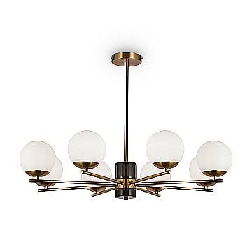Maytoni Lampadario moderno Marble 8 luci E27 ottone metallo vetro