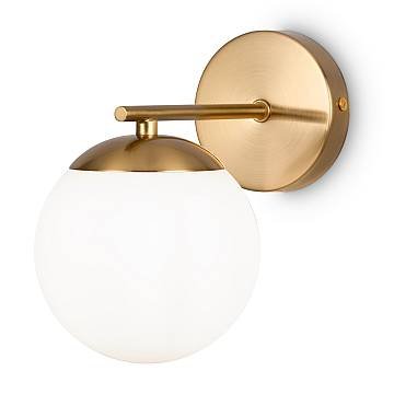Maytoni applique contemporanea Marble 1 luce E14 ottone metallo diffusore bianco Maytoni applique contemporanea Marble 1 luce E14 ottone metallo diffusore bianco