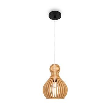 Maytoni Lampadario moderno Roots 1 luce E27 nero metallo legno Maytoni Lampadario moderno Roots 1 luce E27 nero metallo legno