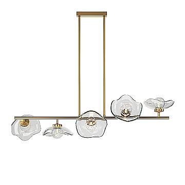 Maytoni Lampadario moderno Miracle 5 luci G9 ottone metallo vetro