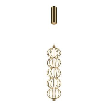 Maytoni Lampadario moderno Golden Cage 1 luce LED integrato oro metallo