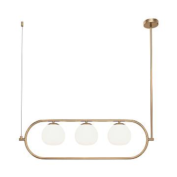 Maytoni Sospensione contemporanea Erich 3 luci E14 oro rosa metallo diffusore vetro