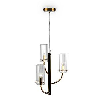 Maytoni Lampadario contemporaneo Arco 3 luci G9 ottone metallo diffusore vetro Maytoni Lampadario contemporaneo Arco 3 luci G9 ottone metallo diffusore vetro