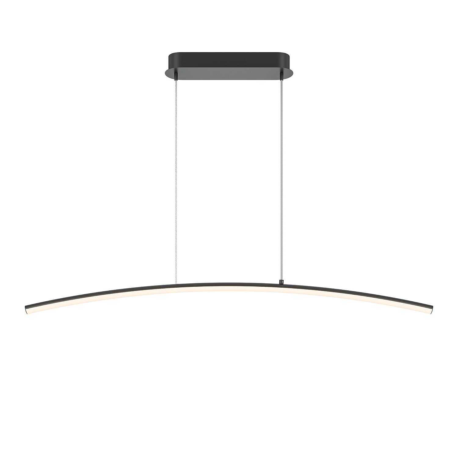 Lampadario Moderno Curve Metallo Nero Led Integrato 15W Ip20 MOD243PL-L18BK