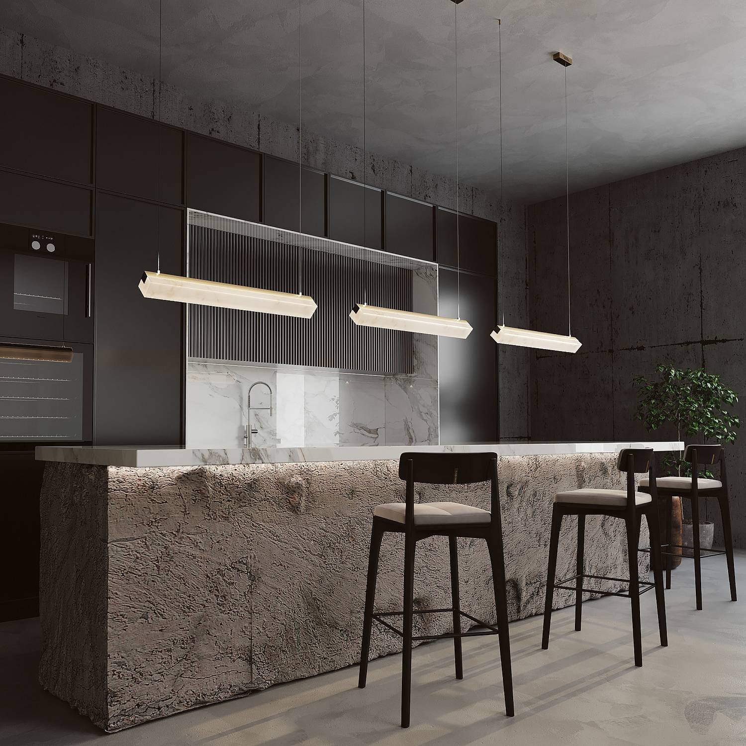 Lampadario Moderno Petra Metallo Ottone Led Integrato 35W Ip20 MOD250PL-L36BS3K