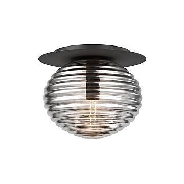 Maytoni Plafoniera Moderna Reels 1 Luce E27 60W Nero Metallo Vetro