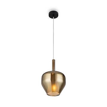 Maytoni Lampada a Sospensione Moderna Duality 1 Luce E27 Nero Metallo Vetro Specchio