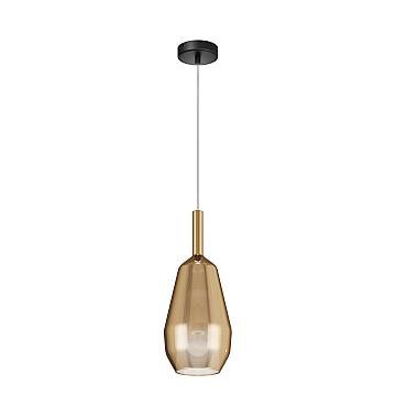 Maytoni Lampada a sospensione moderna Duality 1 luce E27 nero metallo vetro