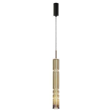 Maytoni Lampadario Moderno Ordo 1 luce LED integrato nero metallo vetro