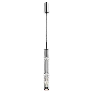Maytoni Lampadario moderno Ordo 1 luce LED integrato cromo metallo vetro