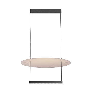 Maytoni lampadario sospensione moderno Ambience 1 luce LED integrato nero metallo diffusore bianco