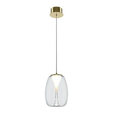 Maytoni Lampadario moderno Splash 1 luce LED integrato oro alluminio vetro