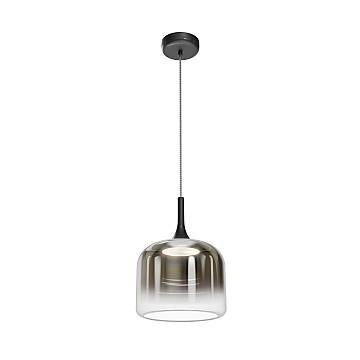 Maytoni Sospensione Contemporanea Spirito 1 luce LED integrato nero metallo vetro grigio
