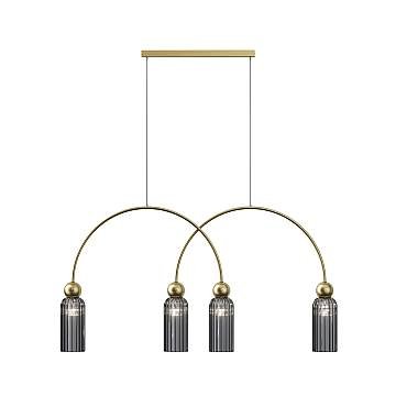 Maytoni Lampadario contemporaneo Antic 4 luci E14 oro metallo vetro grigio Maytoni Lampadario contemporaneo Antic 4 luci E14 oro metallo vetro grigio
