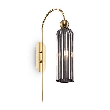 Maytoni applique contemporanea Antic 1 luce E14 oro metallo diffusore vetro grigio