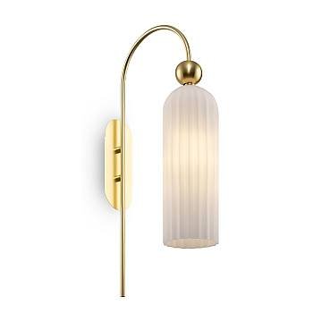 Maytoni applique contemporanea Antic 1 luce E14 oro metallo vetro bianco