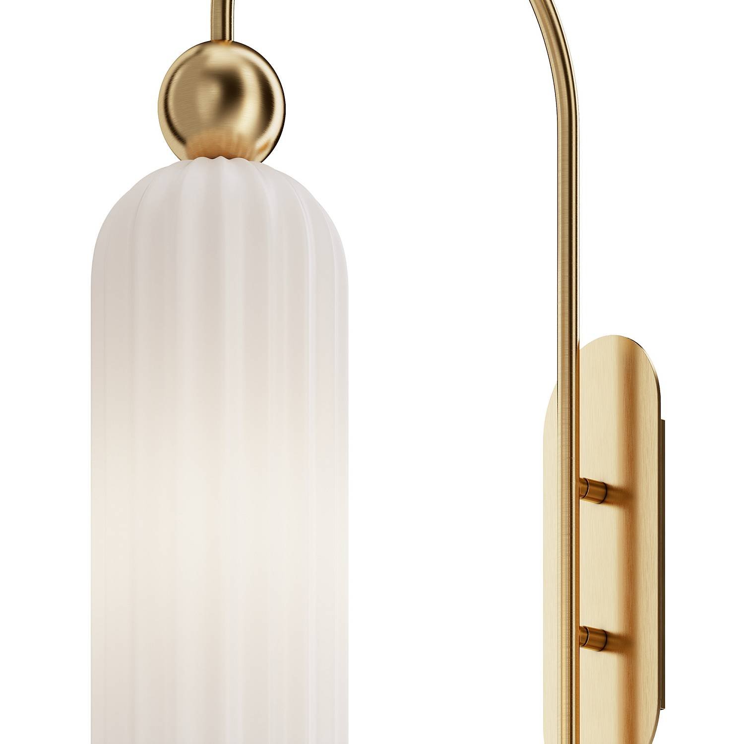 Applique Contemporanea Antic Metallo Oro 1 Luce Diffusore Vetro Bianco MOD302WL-01W