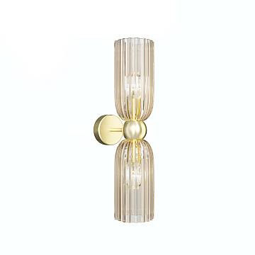 Maytoni applique contemporanea Antic 2 luci E14 oro metallo vetro cognac