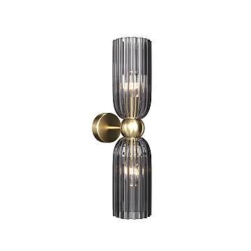 Maytoni applique contemporanea Antic 2 luci E14 oro metallo vetro grigio