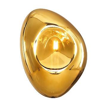 Maytoni applique contemporanea Mabell 1 luce E14 nero metallo diffusore vetro oro