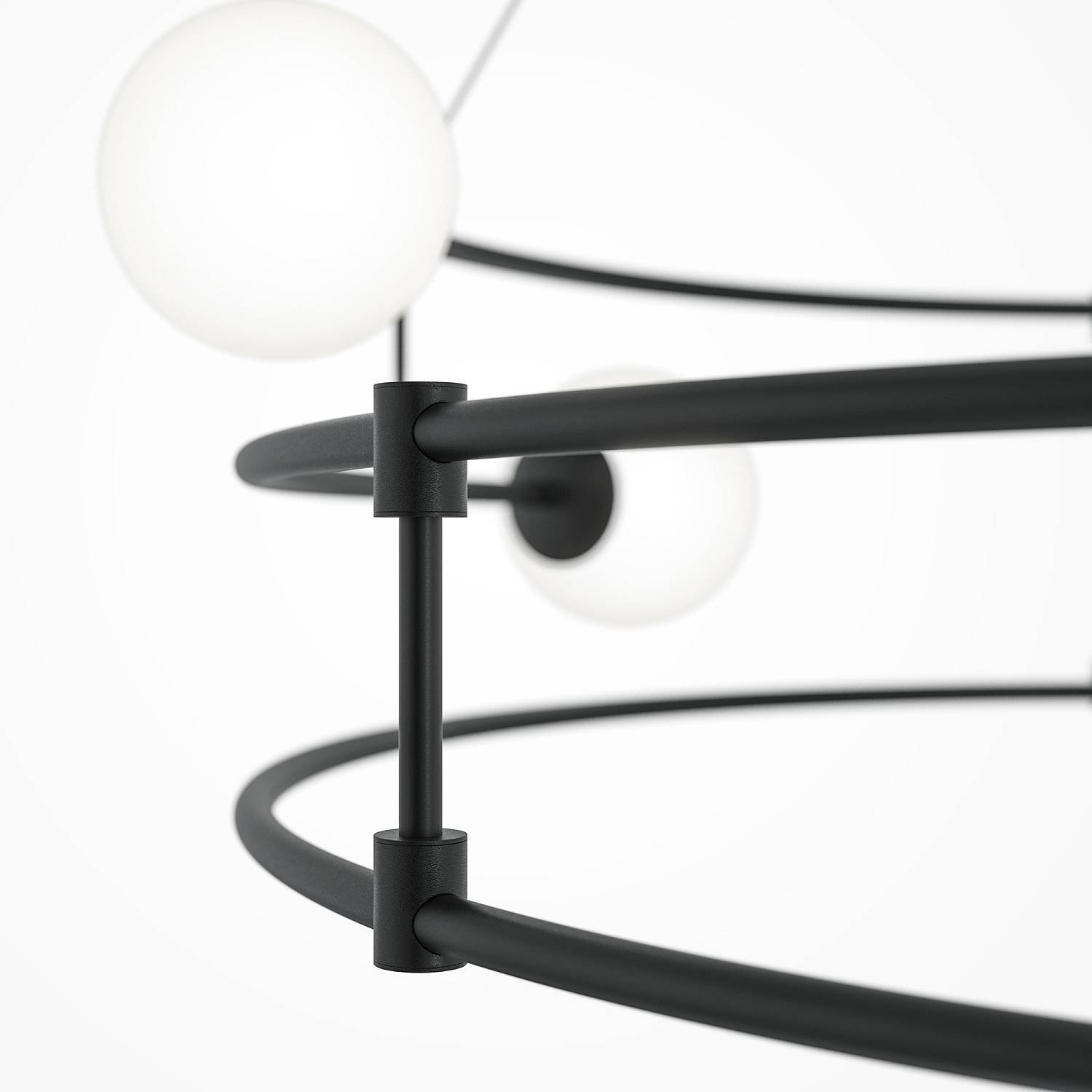 Lampadario A Sospensione Moderno Balance 6 Luci G9 40W Metallo Nero Ip20 MOD317PL-06B
